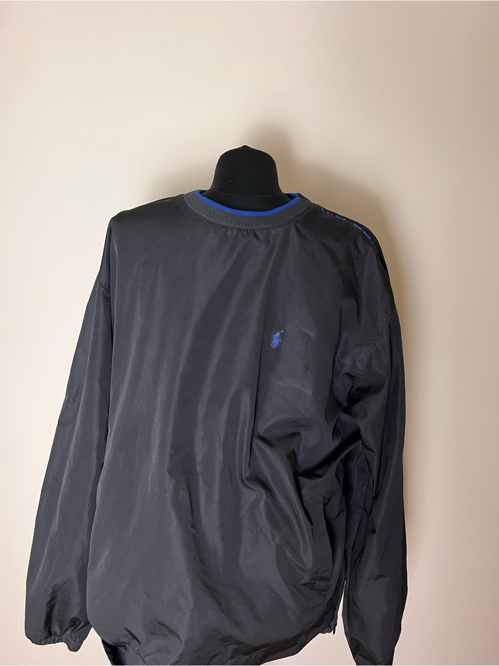 Polo by Ralph Lauren Black Windbreaker with Blue Accents